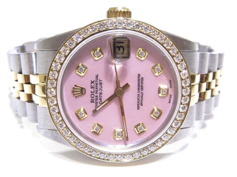 womens pink diamond rolex watches|rolex watches pink face.